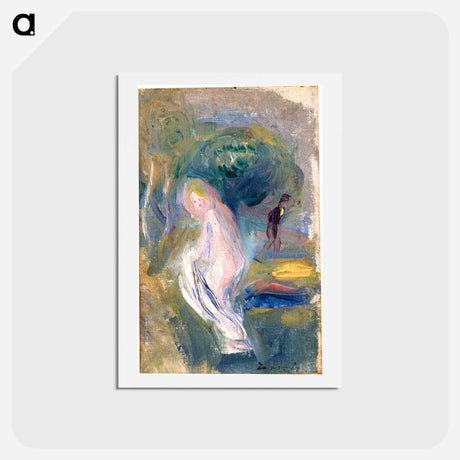 アートポストカード-Nude with Figure in Background - ピエール オーギュスト ルノワール Postcard.