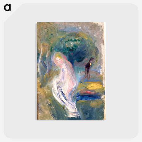 アートポストカード-Nude with Figure in Background - ピエール オーギュスト ルノワール Postcard.