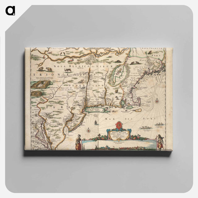 アートパネル-Noui Belgii Nouaeque Angliae nec non partis Virginiae tabula
 - ボストン公共図書館 Canvas.