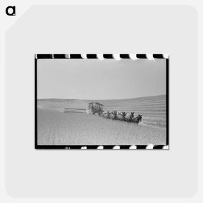 アートポストカード-Wheat Field Combine
 - ラッセル リー Postcard.
