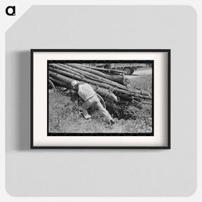 アートポスター-Wagon in a Ditch
 - ラッセル リー Poster.