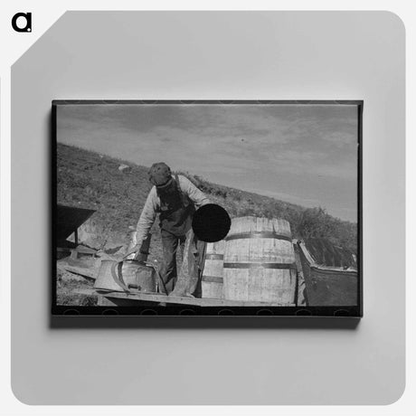 アートパネル-Filling Barrels with Spring Water
 - ラッセル リー Canvas.