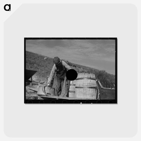 アートポストカード-Filling Barrels with Spring Water
 - ラッセル リー Postcard.
