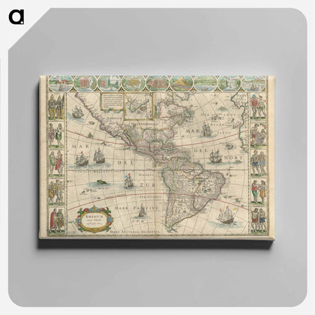 アートパネル-Americae nova tabula
 - ボストン公共図書館 Canvas.