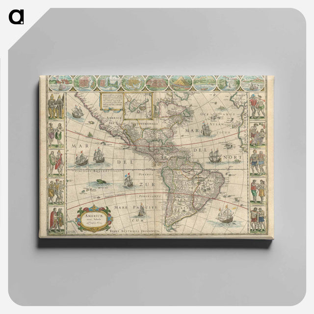 アートパネル-Americae nova tabula
 - ボストン公共図書館 Canvas.