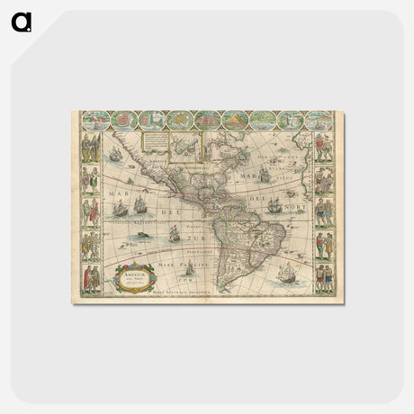 アートポストカード-Americae nova tabula
 - ボストン公共図書館 Postcard.