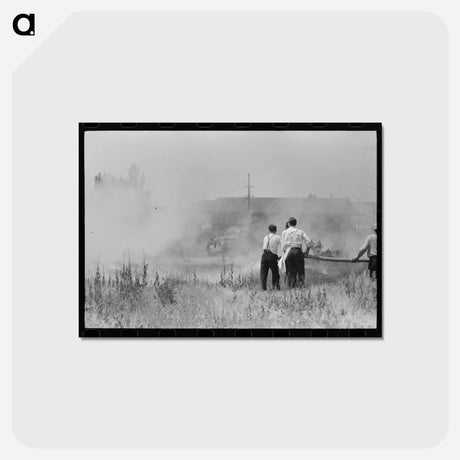 アートポストカード-Fighting Grass Fire
 - ラッセル リー Postcard.