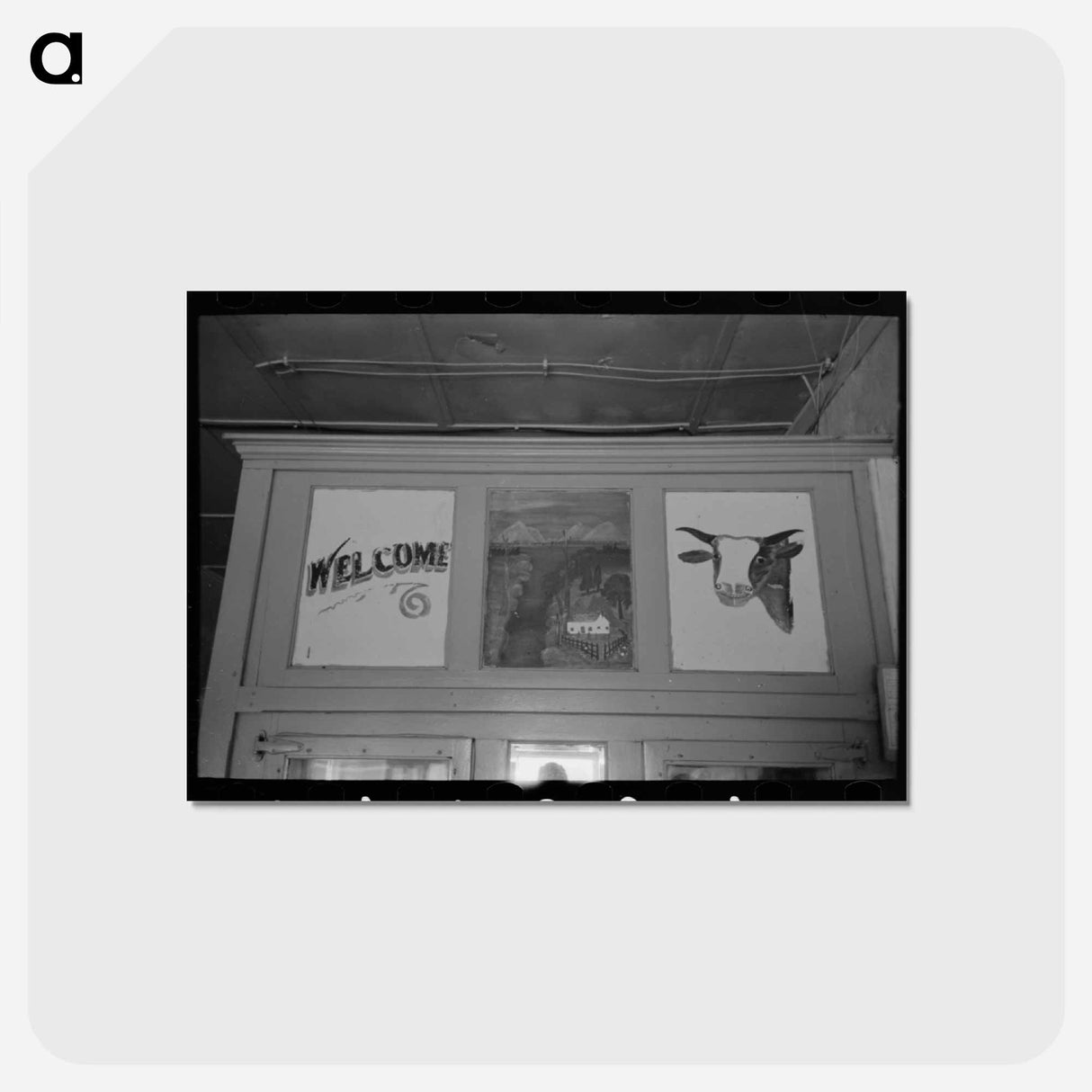 アートポストカード-Butcher Shop Refrigerator Painting
 - ラッセル リー Postcard.