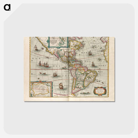 アートポストカード-America noviter delineata
 - ボストン公共図書館 Postcard.