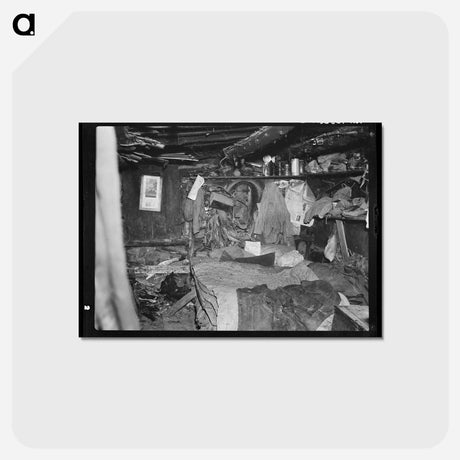 アートポストカード-Bed in Buckboard Charlie's Cabin
 - ラッセル リー Postcard.