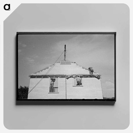アートパネル-Erecting Gable End
 - ラッセル リー Canvas.