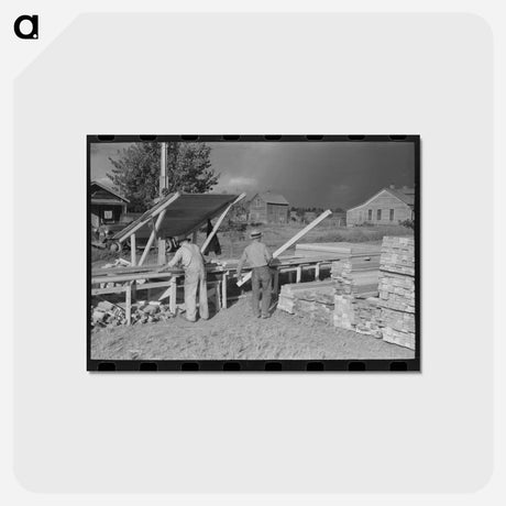 アートポストカード-Cutting Lumber
 - ラッセル リー Postcard.