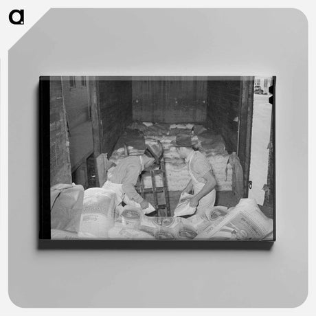 アートパネル-Unloading Flour in San Angelo
 - ラッセル リー Canvas.