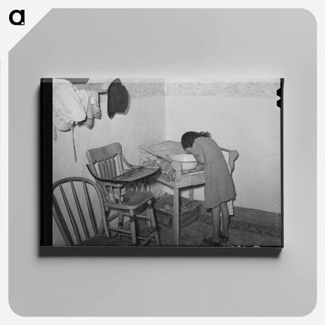 アートパネル-Spanish-American Girl Washing
 - ラッセル リー Canvas.