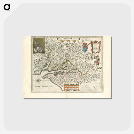 アートポストカード-Nova Virginiae Tabula
 - ボストン公共図書館 Postcard.