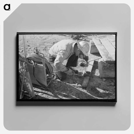 アートパネル-Welder at Shasta Dam
 - ラッセル リー Canvas.