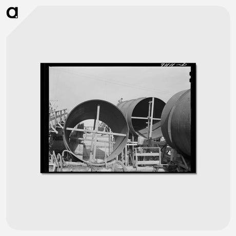 アートポストカード-Shasta Dam Penstock Construction
 - ラッセル リー Postcard.