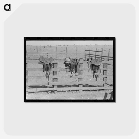アートポストカード-Cowboy Saddles
 - ラッセル リー Postcard.