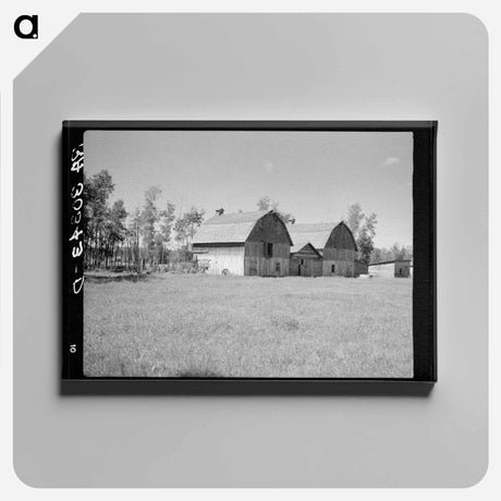 アートパネル-Barns on Farm, Ericsburg
 - ラッセル リー Canvas.