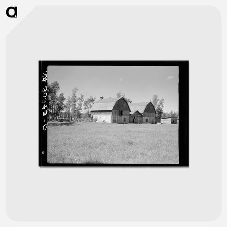 アートポストカード-Barns on Farm, Ericsburg
 - ラッセル リー Postcard.