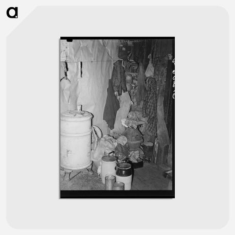 アートポストカード-Sharecropper Cabin Interior
 - ラッセル リー Postcard.