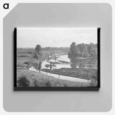 アートパネル-Log Raft in Columbia River
 - ラッセル リー Canvas.