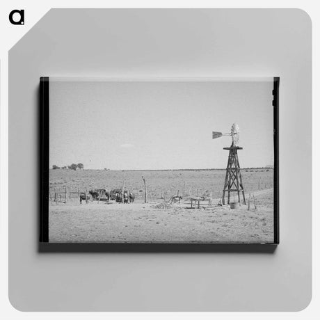 アートパネル-Beef Cattle and Windmill
 - ラッセル リー Canvas.