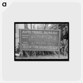 アートポストカード-Texas Travel Bureau Sign
 - ラッセル リー Postcard.