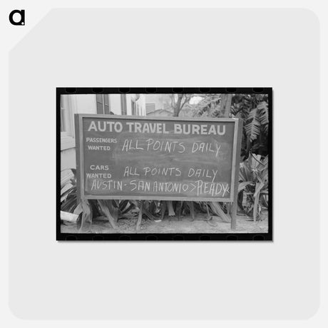 アートポストカード-Texas Travel Bureau Sign
 - ラッセル リー Postcard.