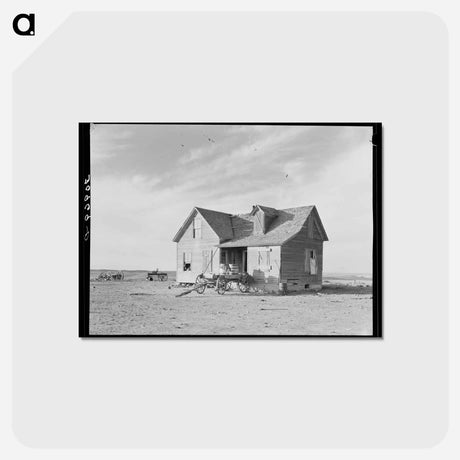 アートポストカード-Farmhouse and Wagon
 - ラッセル リー Postcard.
