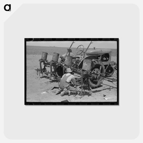 アートポストカード-Adjusting the Plow
 - ラッセル リー Postcard.