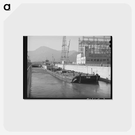 アートポストカード-Boat and Gasoline Barge in Navigation Locks
 - ラッセル リー Postcard.