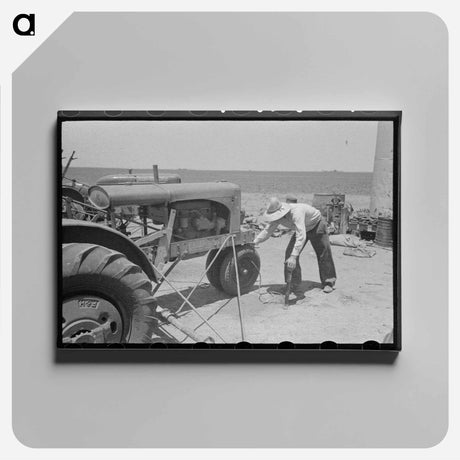 アートパネル-Tractor Tire, Texas Farm
 - ラッセル リー Canvas.