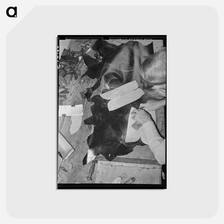 アートポストカード-Cutting Boot Uppers
 - ラッセル リー Postcard.