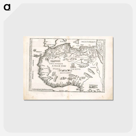 アートポストカード-Tab. mo. primae partis Aphricae, et tabula secunde partis Aphricae
 - ボストン公共図書館 Postcard.