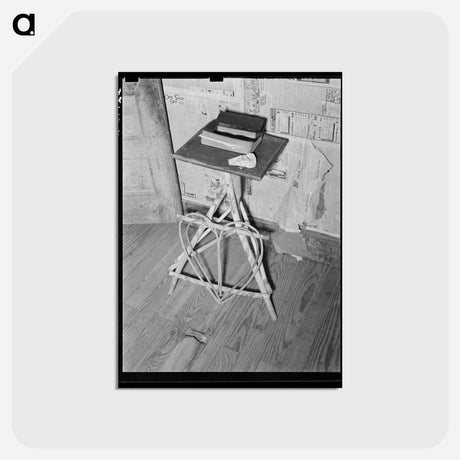 アートポストカード-Bibles on Wicker Table
 - ラッセル リー Postcard.