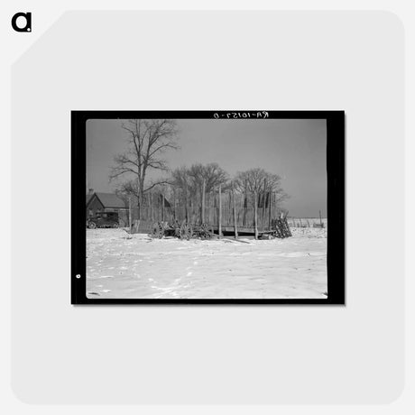 アートポストカード-Corncrib on James Simmons Farm
 - ラッセル リー Postcard.