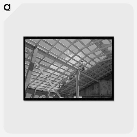 アートポストカード-Barn Erection
 - ラッセル リー Postcard.