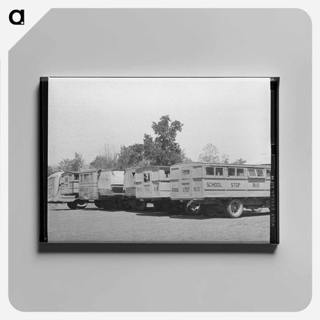 アートパネル-School Buses, Wells, Texas
 - ラッセル リー Canvas.