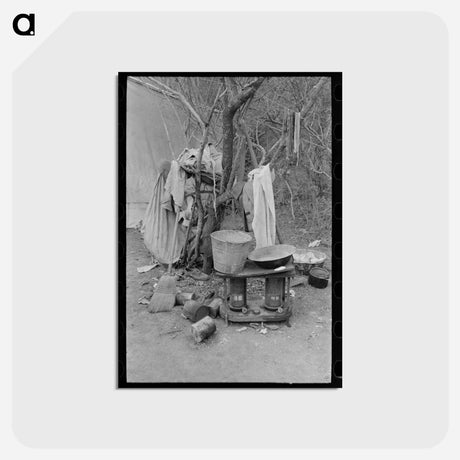 アートポストカード-White Migrant Family's Outdoor Life
 - ラッセル リー Postcard.