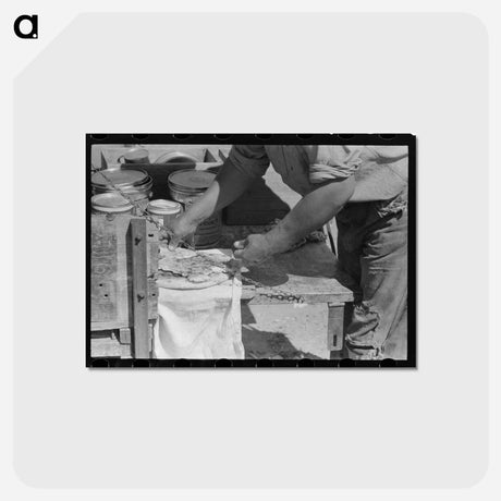 アートポストカード-Cook with Dutch Oven Bread
 - ラッセル リー Postcard.
