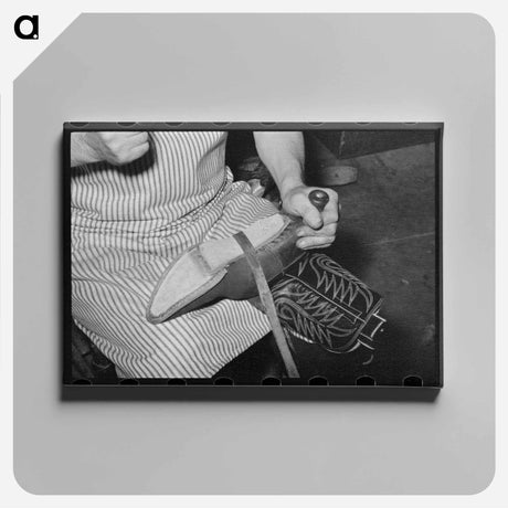 アートパネル-Cowboy Bootmaking
 - ラッセル リー Canvas.