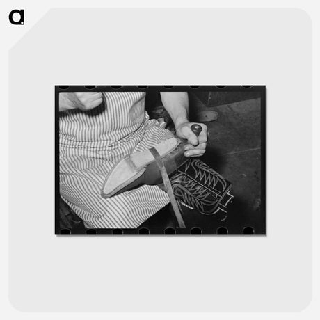 アートポストカード-Cowboy Bootmaking
 - ラッセル リー Postcard.