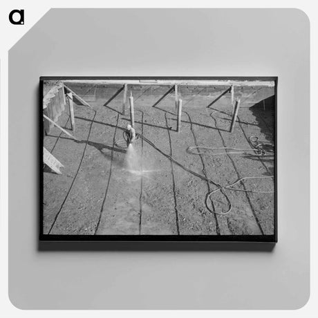 アートパネル-Wetting Down Concrete, Shasta Dam
 - ラッセル リー Canvas.