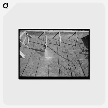 アートポストカード-Wetting Down Concrete, Shasta Dam
 - ラッセル リー Postcard.