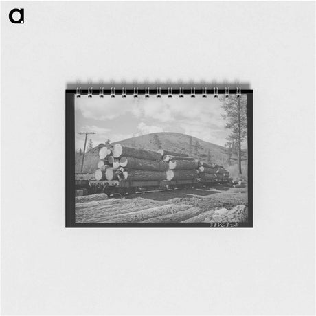 アートメモ帳-Logs on Flatcar
 - ラッセル リー Memo.