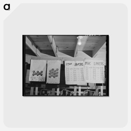 アートポストカード-Apple Packing School Charts
 - ラッセル リー Postcard.
