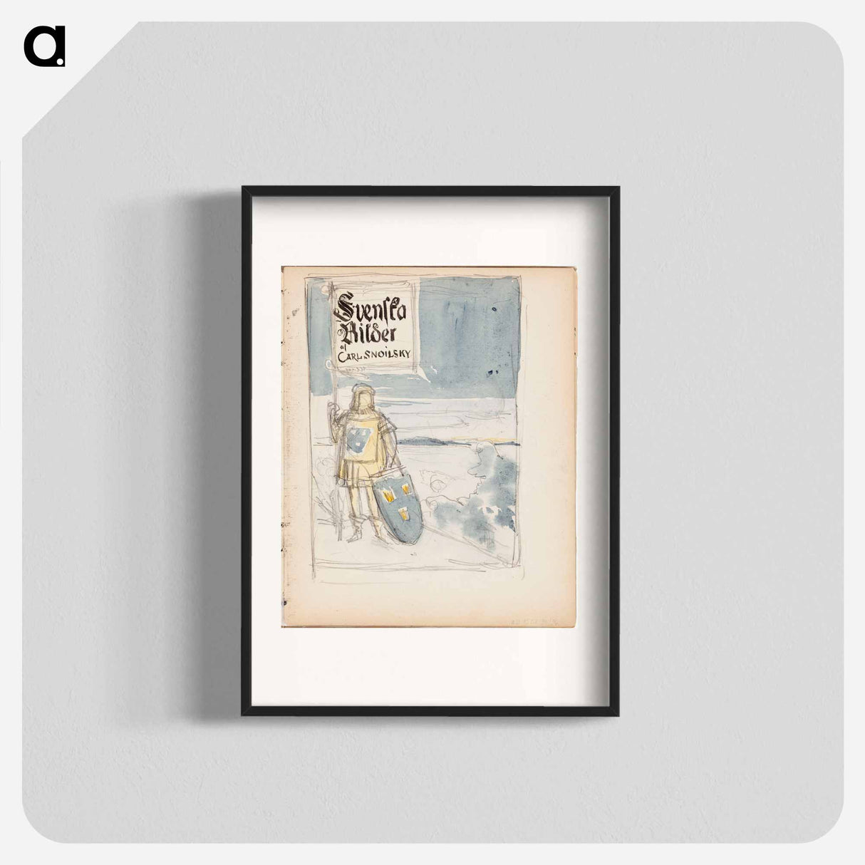 Luonnos carl snoilsky, svenska bilder -teoksen kansikuvaksi - アルバート エーデルフェルト Poster.