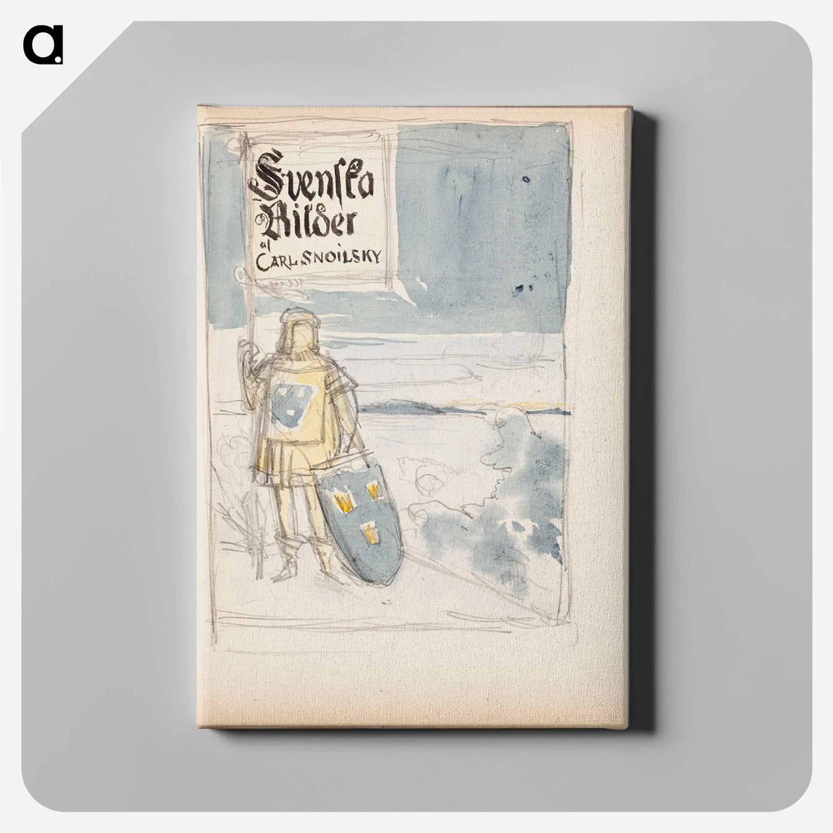 Luonnos carl snoilsky, svenska bilder -teoksen kansikuvaksi - アルバート エーデルフェルト Canvas.