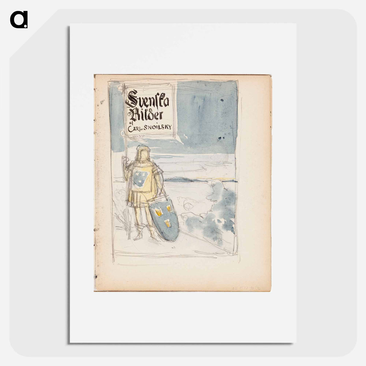 Luonnos carl snoilsky, svenska bilder -teoksen kansikuvaksi - アルバート エーデルフェルト Poster.